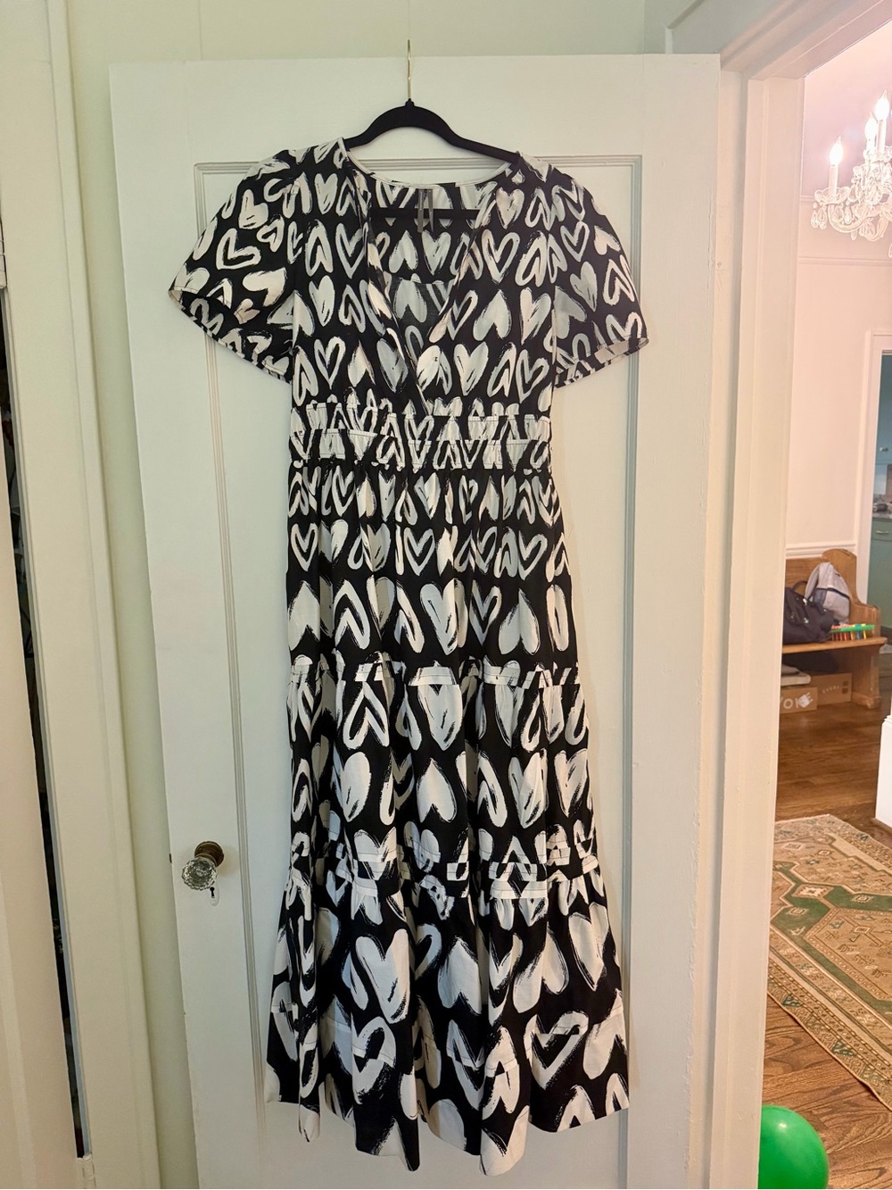Somerset Maxi Heart Print Midi Dress - Classic Feminine Style